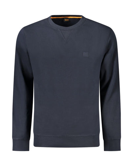 Hugo Boss Blue Cotton Men Sweatshirt