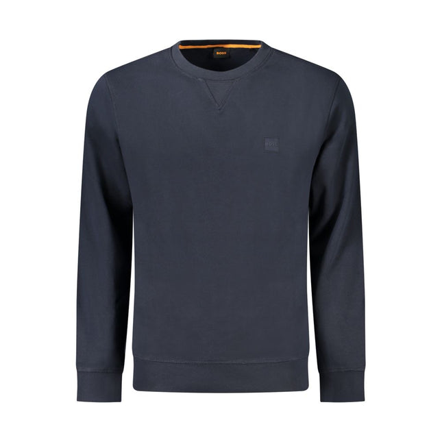 Hugo Boss Blue Cotton Men Sweatshirt