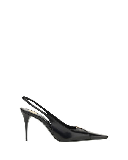 Saint Laurent Black Calf Leather Bos Taurus High Heel Pumps