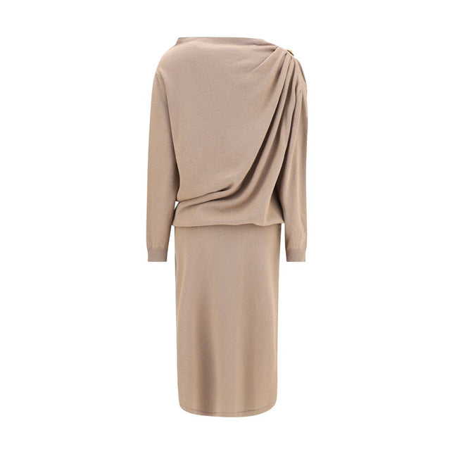 Fabiana Filippi Beige Fleece Wool Casual Dress