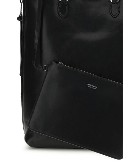 Dolce & Gabbana Black Calf Leather Bos Taurus Shoulder Bag