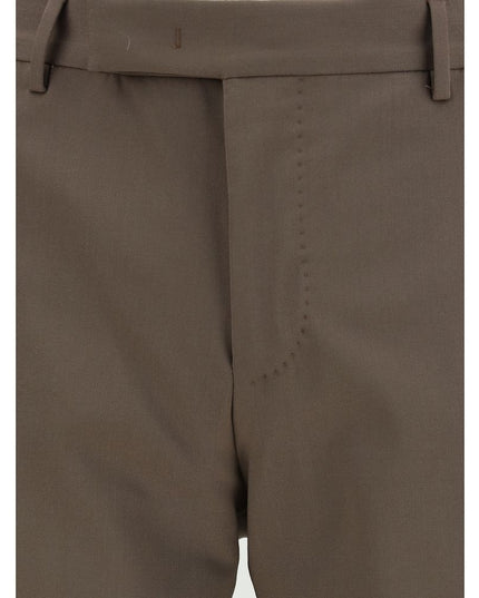 PT Torino Brown Fleece Wool Casual Pants