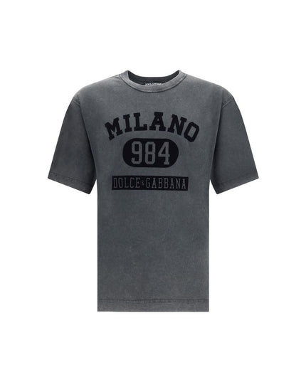 Dolce & Gabbana Gray Cotton T-Shirt