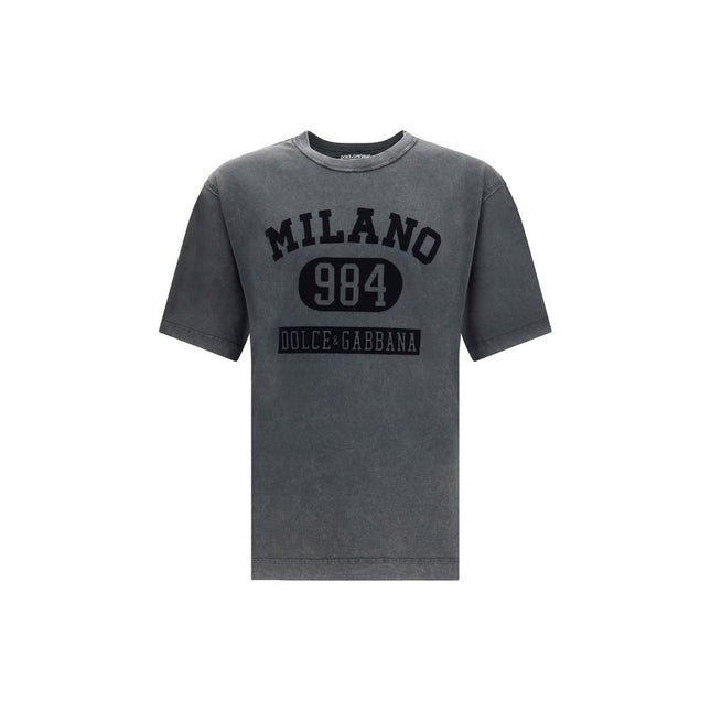 Dolce & Gabbana Gray Cotton T-Shirt