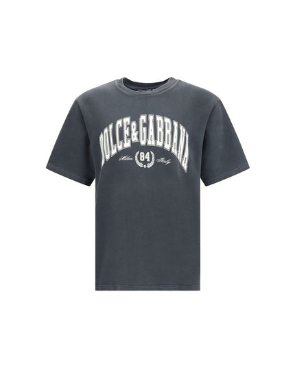 Dolce & Gabbana Gray Cotton T-Shirt