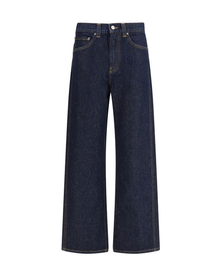 Khaite Blue Cotton Relaxed Fit Jeans