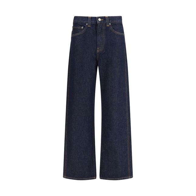Khaite Blue Cotton Relaxed Fit Jeans