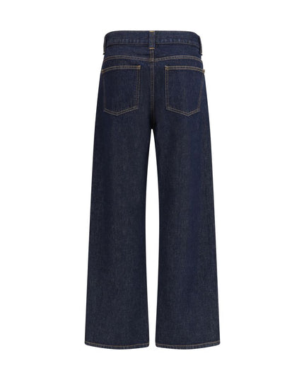 Khaite Blue Cotton Relaxed Fit Jeans