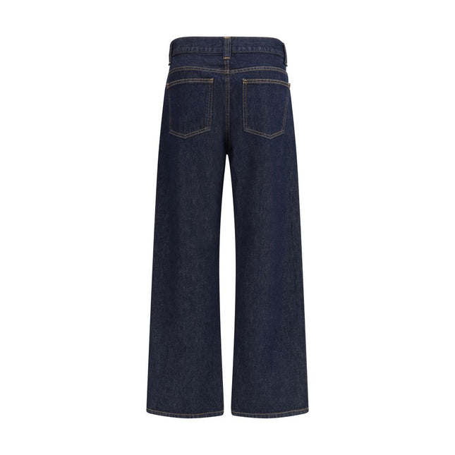 Khaite Blue Cotton Relaxed Fit Jeans
