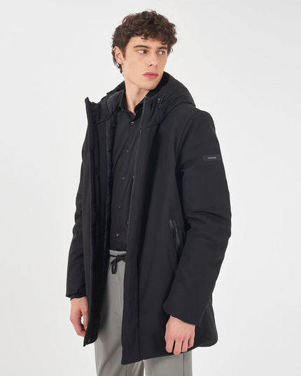 Yes Zee Black Nylon Jackets & Coat