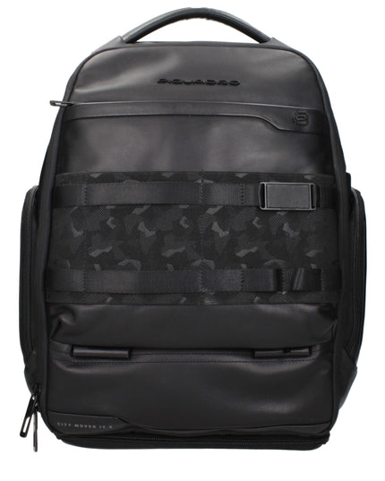 Piquadro Black Leather Backpack
