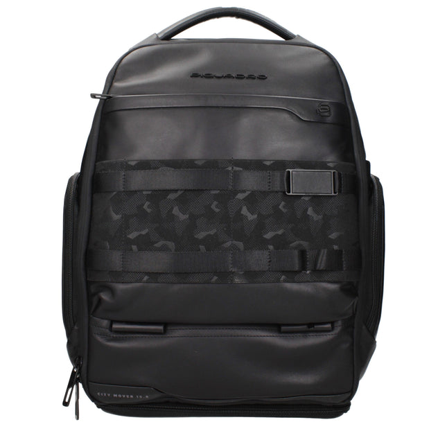 Piquadro Black Leather Backpack
