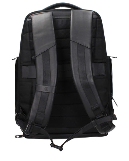 Piquadro Black Leather Backpack