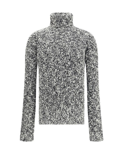Dolce & Gabbana White Fleece Wool Turtleneck