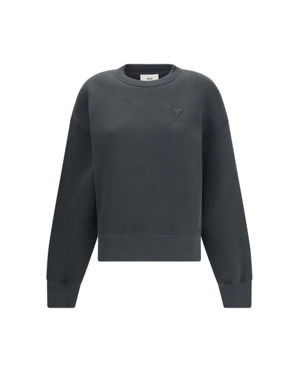 Ami Paris Gray Cotton Sweatshirt