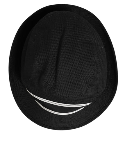 Dolce & Gabbana Black Cotton Polka Dot Lining Fedora Men Hat
