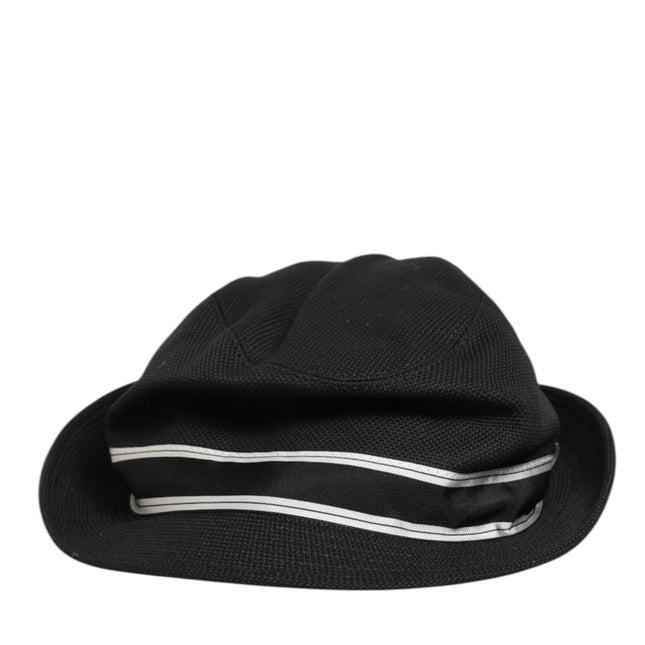 Dolce & Gabbana Black Cotton Polka Dot Lining Fedora Men Hat