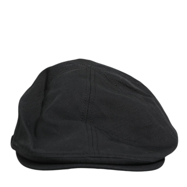 Dolce & Gabbana Black Cotton Blend Newsboy Men Cloth Cap Hat
