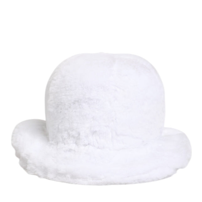 Dolce & Gabbana White Modacrylic Fur Bucket Men Capello Hat