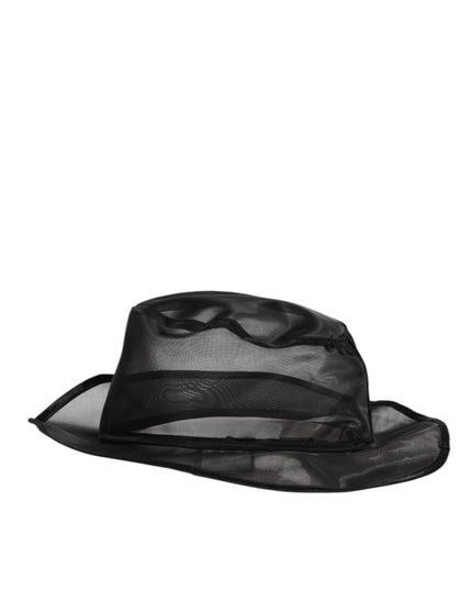 Dolce & Gabbana Black Silk Mesh Bucket Men Fisherman Cap Hat