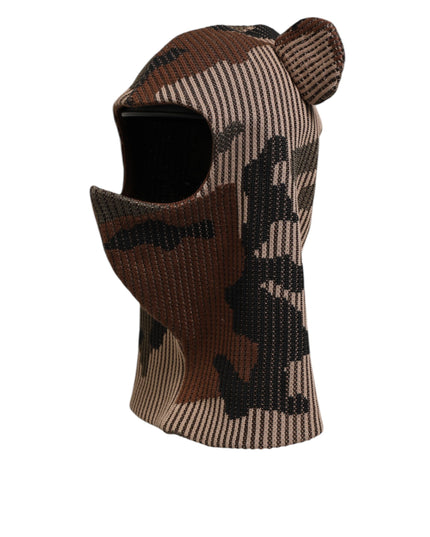 Dolce & Gabbana Multicolor Camouflage Balaclava Mask Men Cap One Size Hat