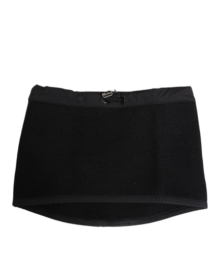 Dolce & Gabbana Black Lace Stole Knitted DG Logo Men One Size  Scarf