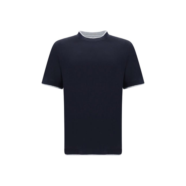 Brunello Cucinelli Blue Cotton T-Shirt