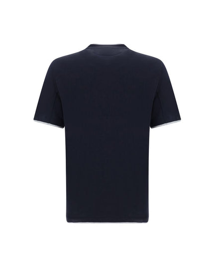 Brunello Cucinelli Blue Cotton T-Shirt