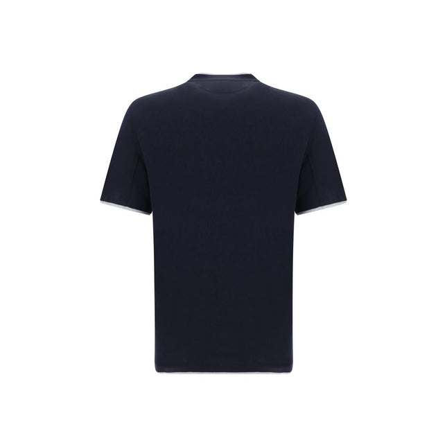 Brunello Cucinelli Blue Cotton T-Shirt