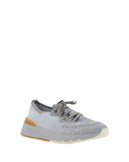 Brunello Cucinelli Gray Cotton Athletic Sneakers