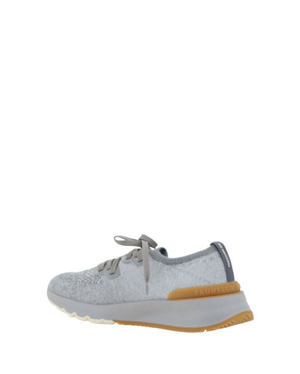 Brunello Cucinelli Gray Cotton Athletic Sneakers