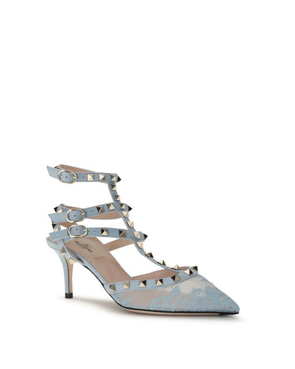 Valentino Garavani Light Blue Fabric High Heel Pumps