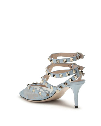 Valentino Garavani Light Blue Fabric High Heel Pumps
