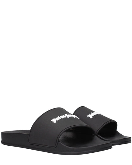 Palm Angels Black Cotton Slippers