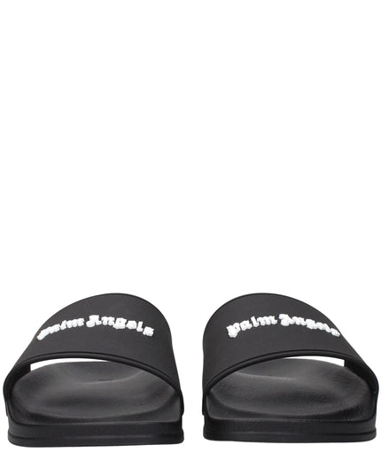 Palm Angels Black Cotton Slippers