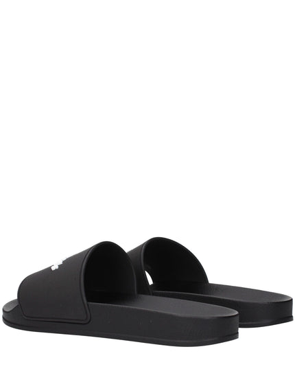 Palm Angels Black Cotton Slippers