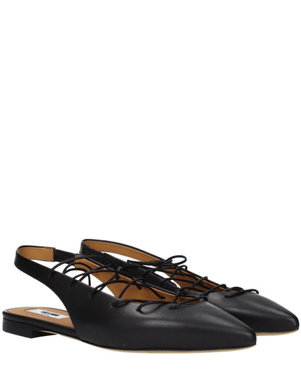 Moschino Black Leather Flats