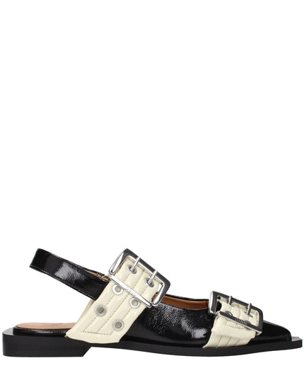Ganni Black Polyethylene Flat Sandals