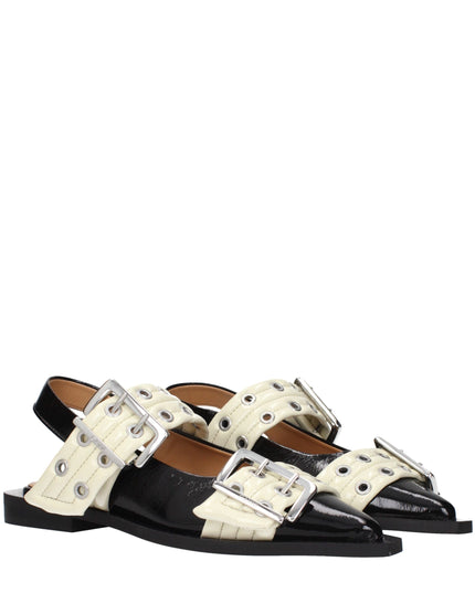 Ganni Black Polyethylene Flat Sandals