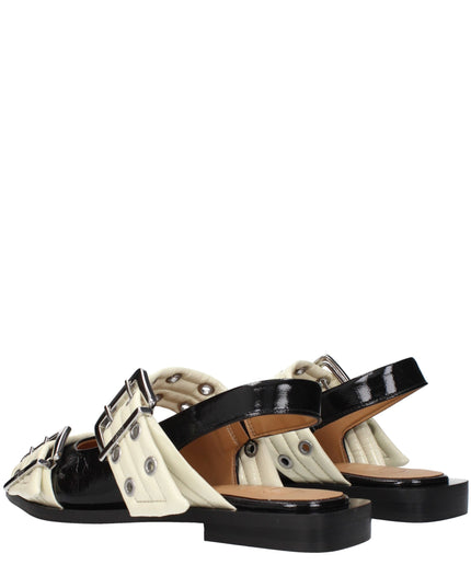 Ganni Black Polyethylene Flat Sandals