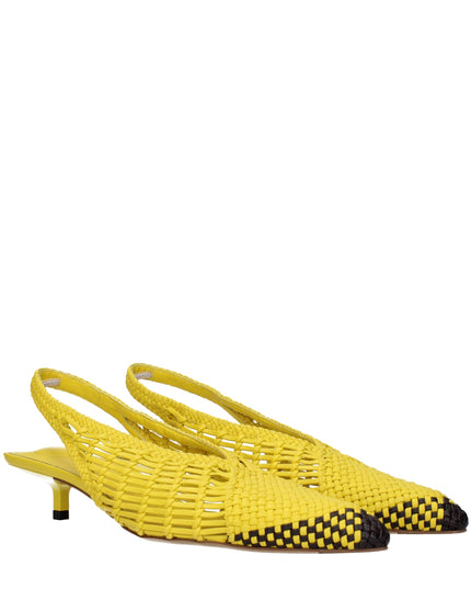 Jacquemus Yellow Leather Flat Sandals