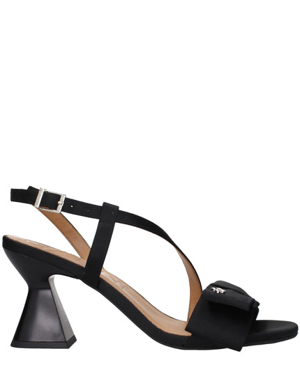 Ganni Black Fabric Stiletto Heel Sandals