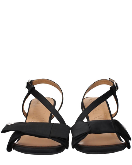 Ganni Black Fabric Stiletto Heel Sandals