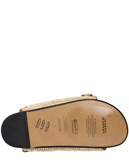 Isabel Marant Beige Raffia Slippers