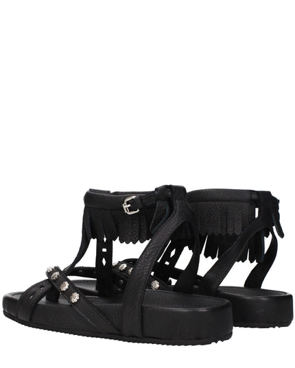 Isabel Marant Black Leather Flat Sandals
