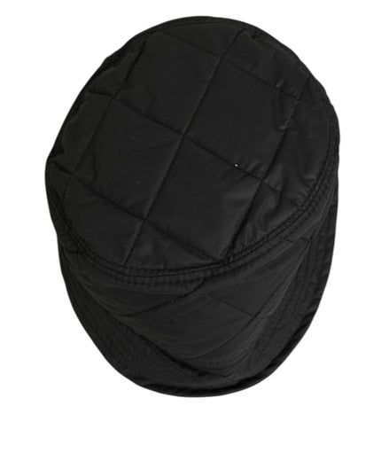 Dolce & Gabbana Black Nylon Quilted Bucket Men Capello Hat