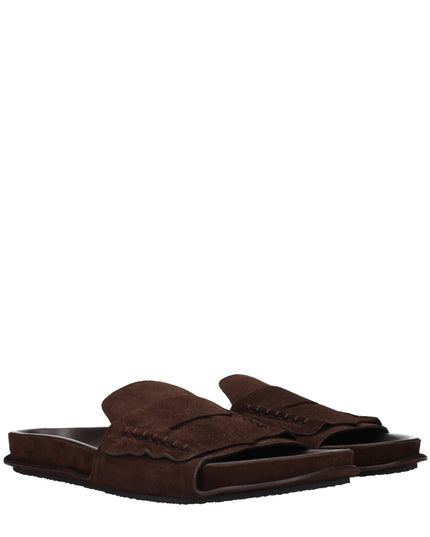 Jacquemus Brown Leather Slippers