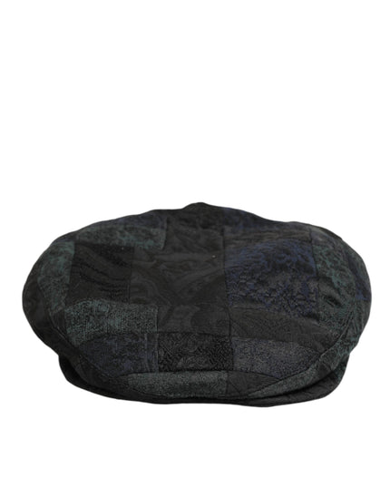 Dolce & Gabbana Black Polyester Newsboy Men Cloth Capello Hat