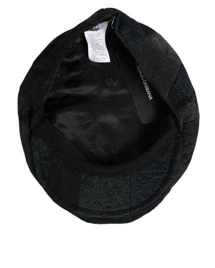Dolce & Gabbana Black Polyester Newsboy Men Cloth Capello Hat