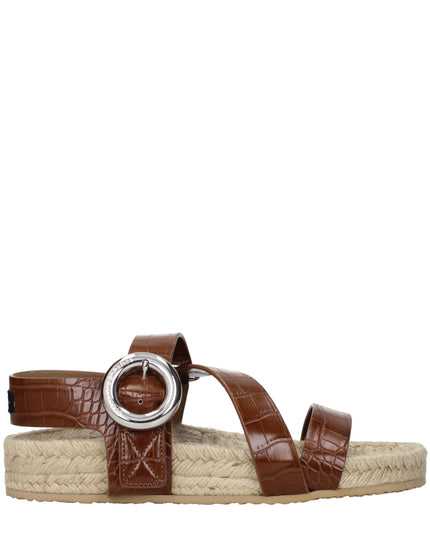 Stella McCartney Brown Leather Flat Sandals
